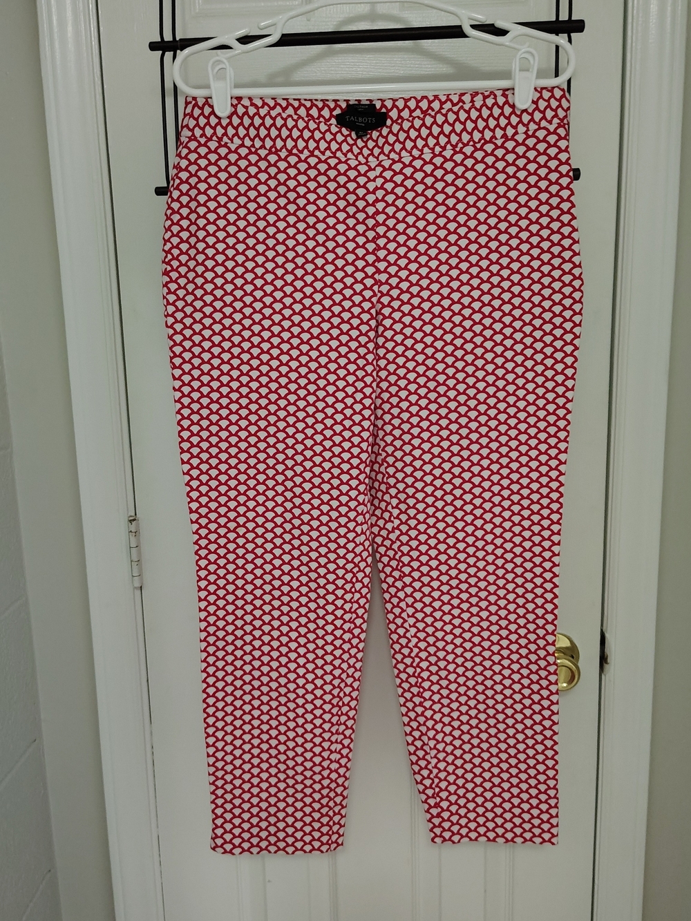 Talbots Red & White Patterned Cropped Pants